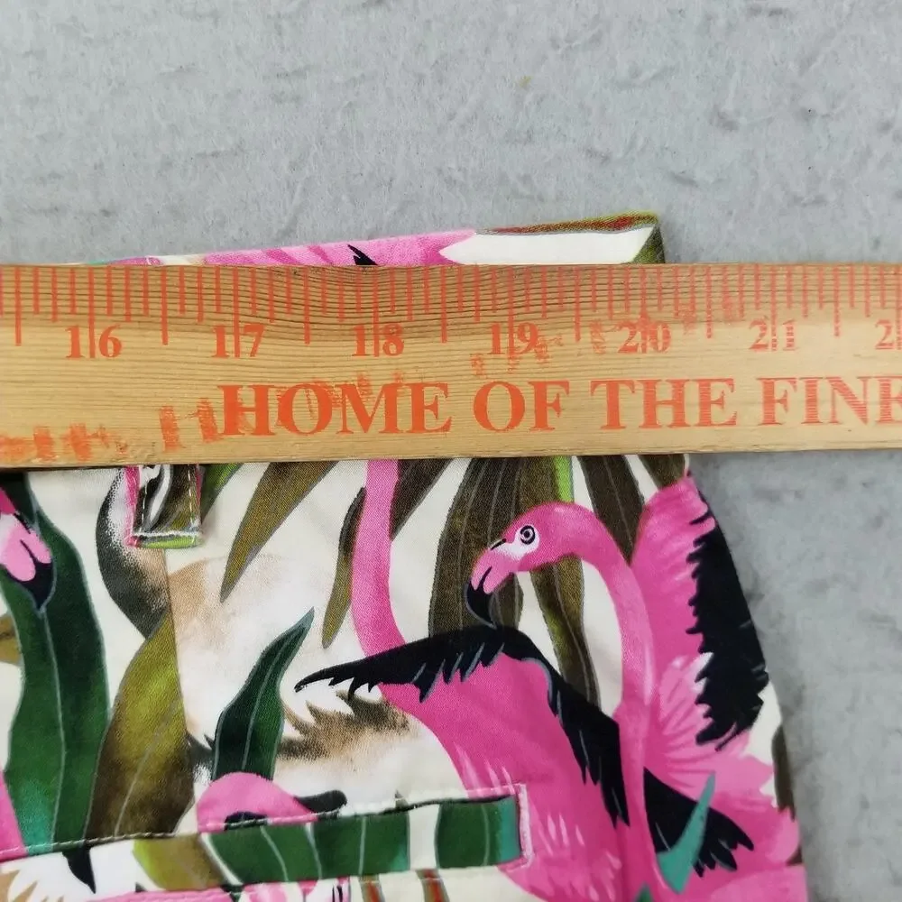 Loudmouth Shorts Mens 42 Pink Flamingo Tropical Golf Print Cotton Stretch‎ Fun